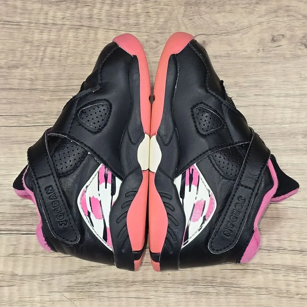 Nike Air Jordan 8 Retro Toddler's Size 7C Black Pink Shoes Sneakers (CN8093-006)